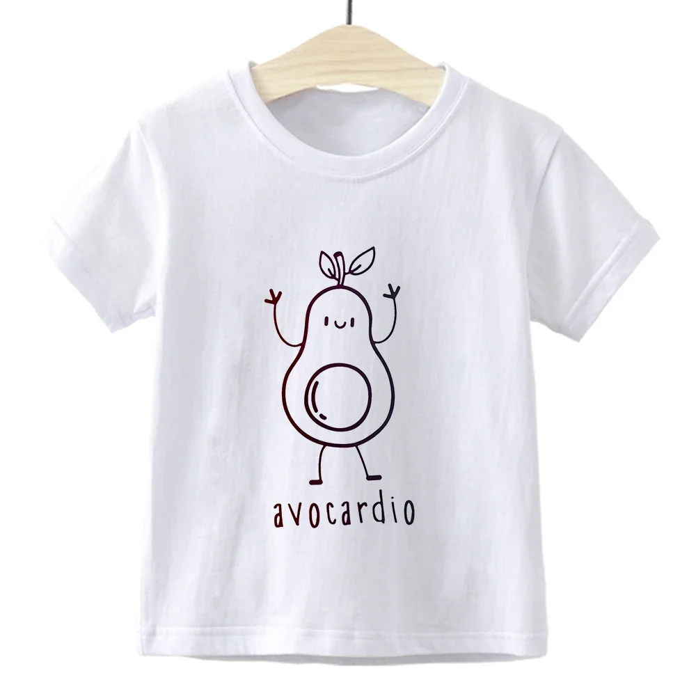 Kids T shirt VEGAN POWER Avocado Retro Beautiful Vintage Girl Boys Clothes Punk Streetwear Casual Hipster Children T-shirt