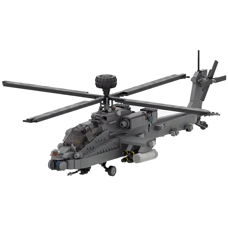 WW2 Military Fighter Series Boeing AH-64 Aircraft MOC Building Block Kits DIY Model Education Bricks Toys Children Holiday Gifts