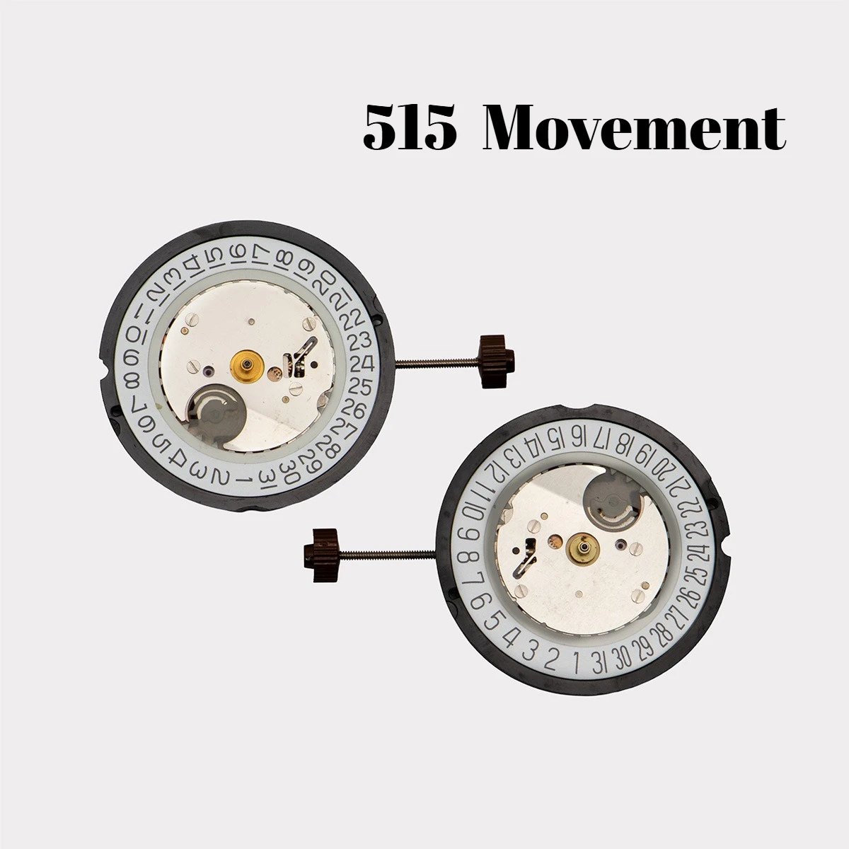 at 3 O'clock/at 6 O'clock Ronda 515 Movement Quartz Electronic Movement Watch Accessories 3 Hands Date Displayed