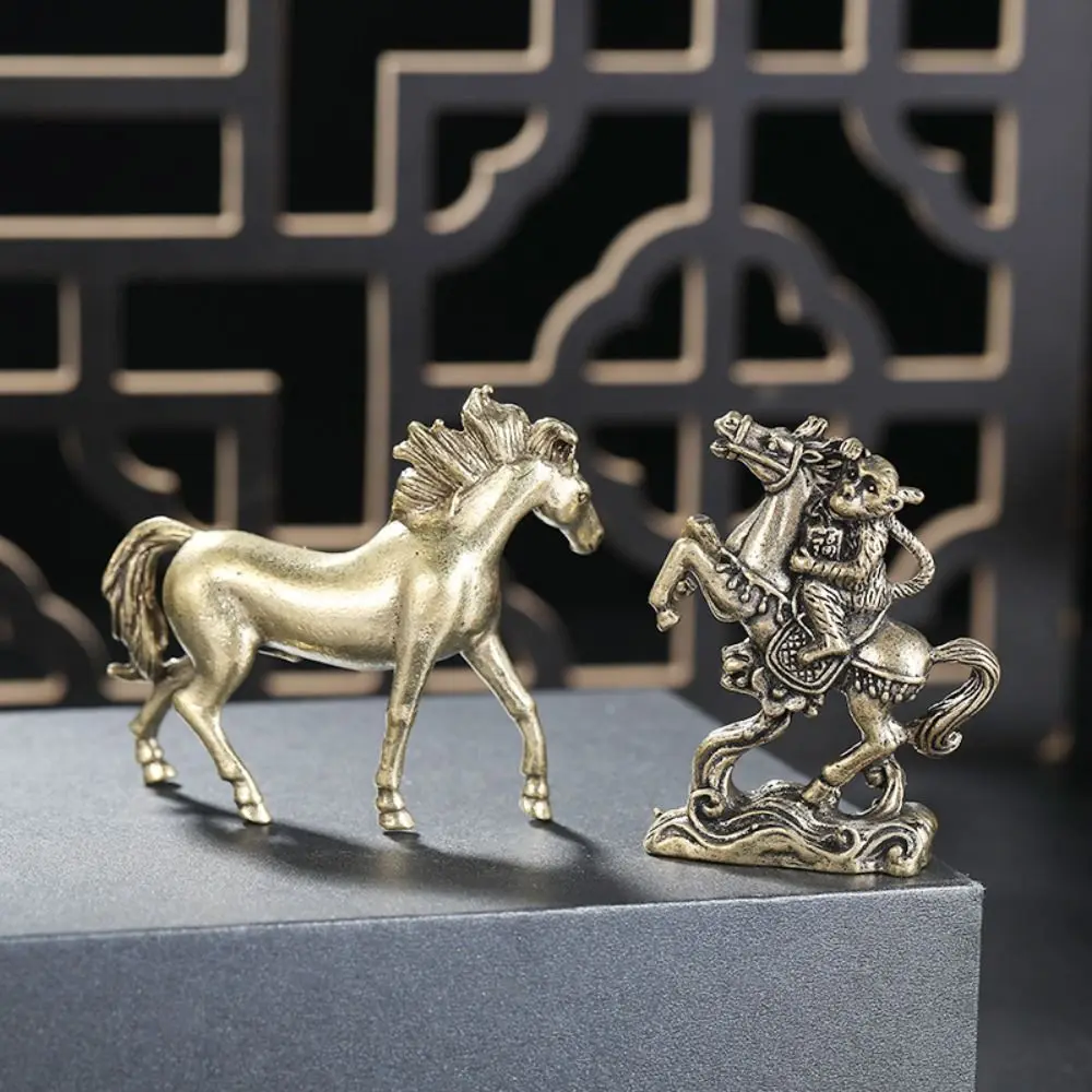 High Quality Brass Horse Figurines Copper Desktop Decor Zodiac Horse Handmade Gifts Horse Metal Ornaments