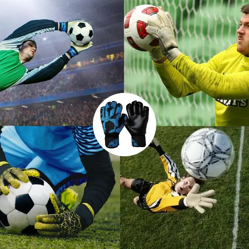 Football Receiver Gloves Kids Soccer Goalkeeper Gloves Breathable Athletic Gloves With High Grip Design Competition Protective