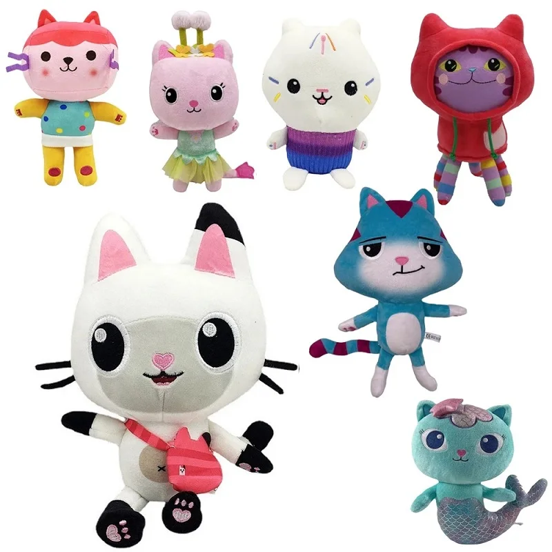 Hot Koop Gaby Poppenhuis Knuffel Mercat Cartoon Knuffeldier Glimlach Kat Auto Kat Knuffel Gaby Meisje Pop Kinderen \'S Verjaardagscadeau