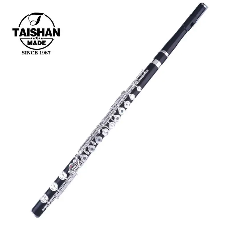 Chinese 17 Open Keys C Tone Silver Plated Ebony Flute