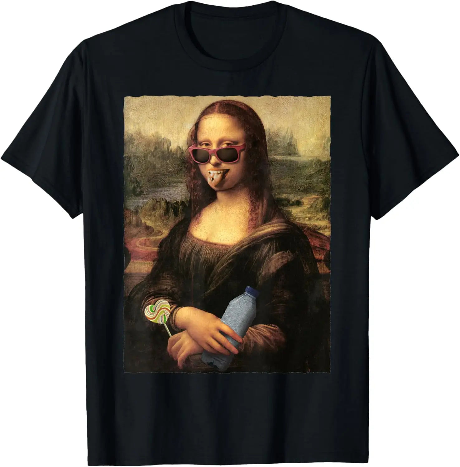 Funny Mona Lisa Yellow Lab Dog Art Parody T-Shirt