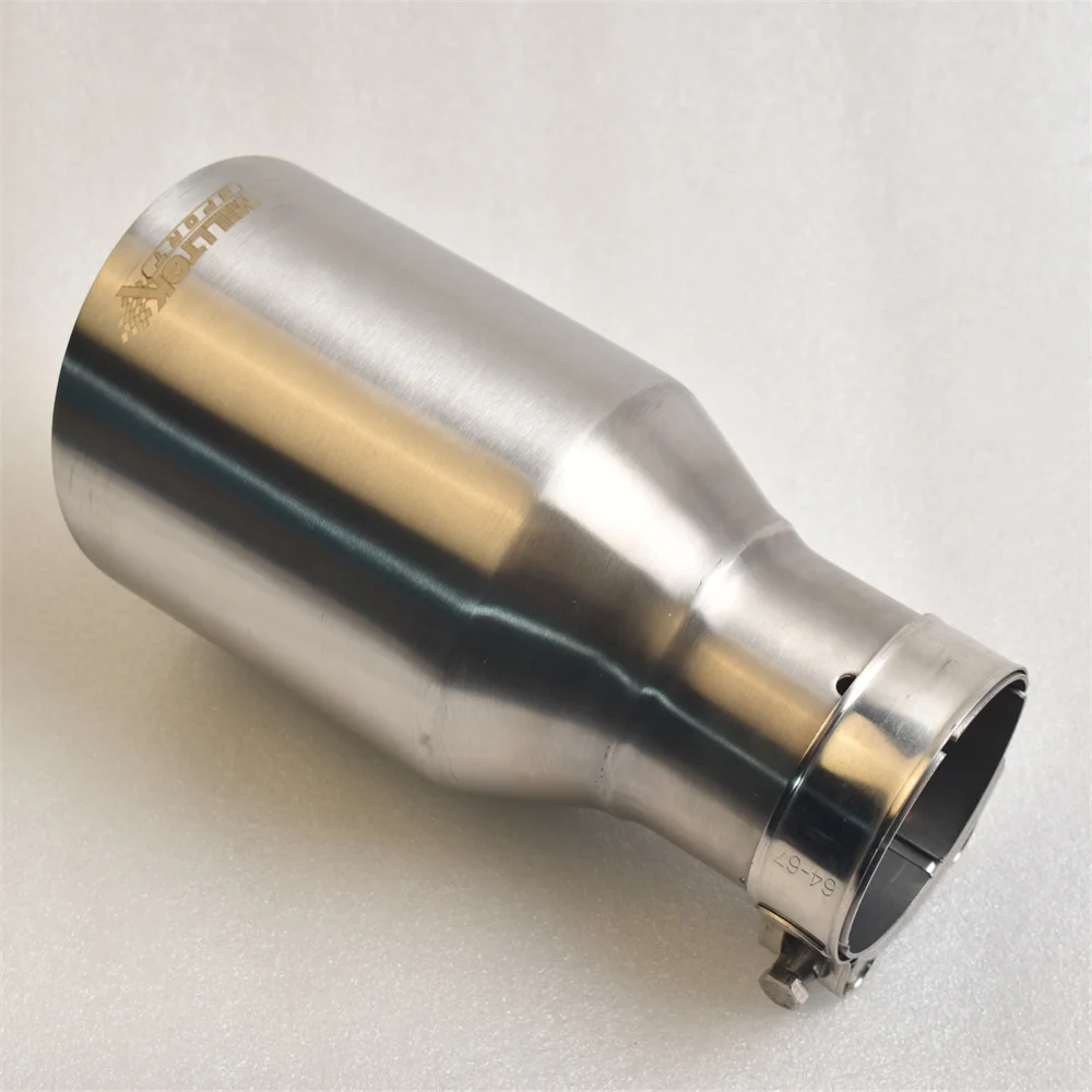 Knalpot Mobil Universal MILLTEK SPORT Bahan Stainless Steel 304 Finishing Matte Brushed dengan Ujung Knalpot Runcing dan Pipa Miring