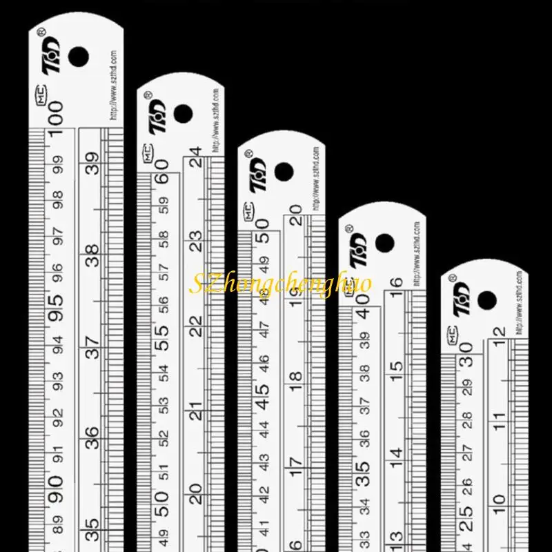 Penguasa Stainless Steel Metal Steel Steel Straight Ruler 601D