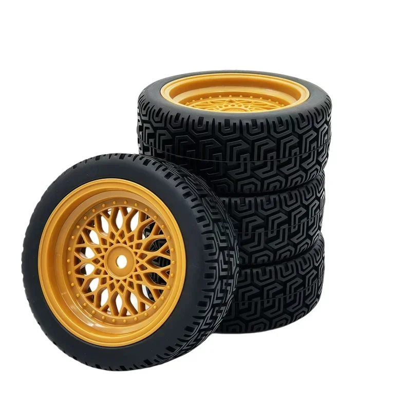 Pneu de corrida para carro de controle remoto 1/10, para pista plana, TT01, forte aderência e resistente ao desgaste, cubo de nylon de 70MM