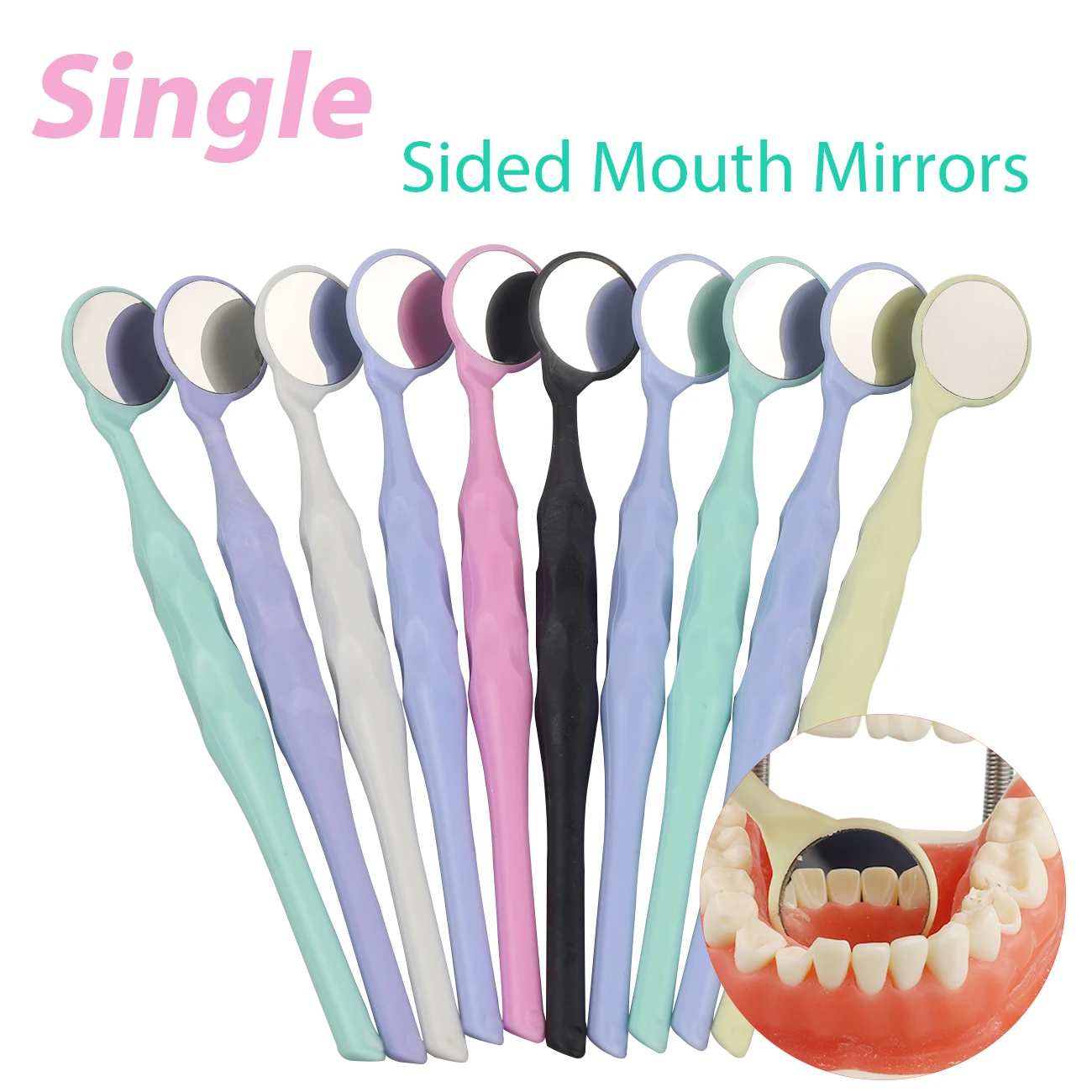 10PCS Dentistry Single Sided Oral Mirrors Premium Front Surface Autoclavable Dental Orthodontic Mouth Mirror Exam Reflector