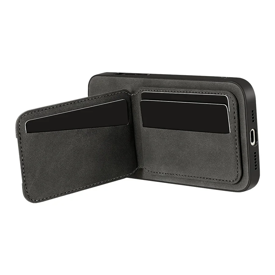 Luxury leather card holder phone case For iPhone 17 16E 16 17 15 14 13 11 Pro max wallet card bag leather shockproof back cover