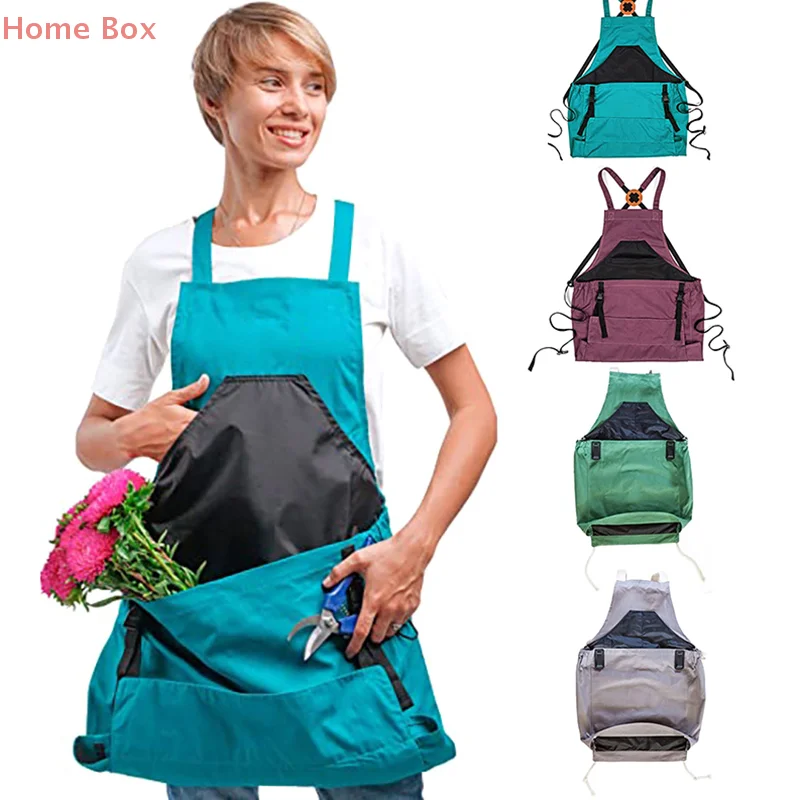 

Kitchen Apron Large Pocket Apron With Backpack Tool Holder, Ideal For Outdoor Harvesting And Gardening, Apron