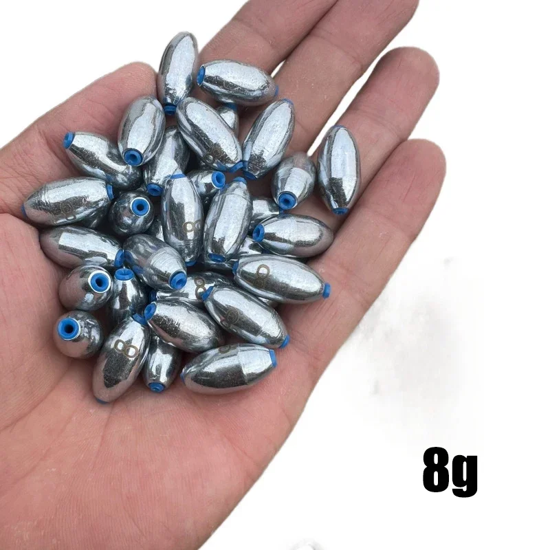 10 Stück/Set Legierung Hohl-Olivengewichte 3g/4g/5g/6g/7g/8g/9g/10g/12g/15g Kohlenstoffstahl Angelgewichte Angelzubehör