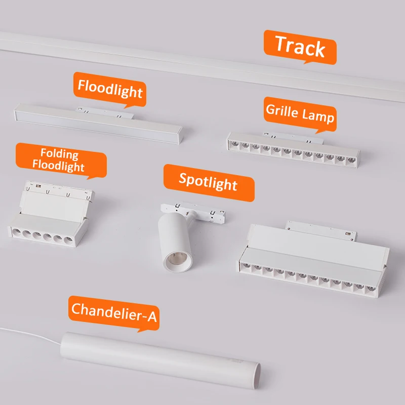 Imagem -05 - Magnetic Track Light Sistema de Iluminação Ceiling Moderno Led Rail Lamp Spotlight Embutido Montado para Sala de Estar e Casa Dc48v Branco