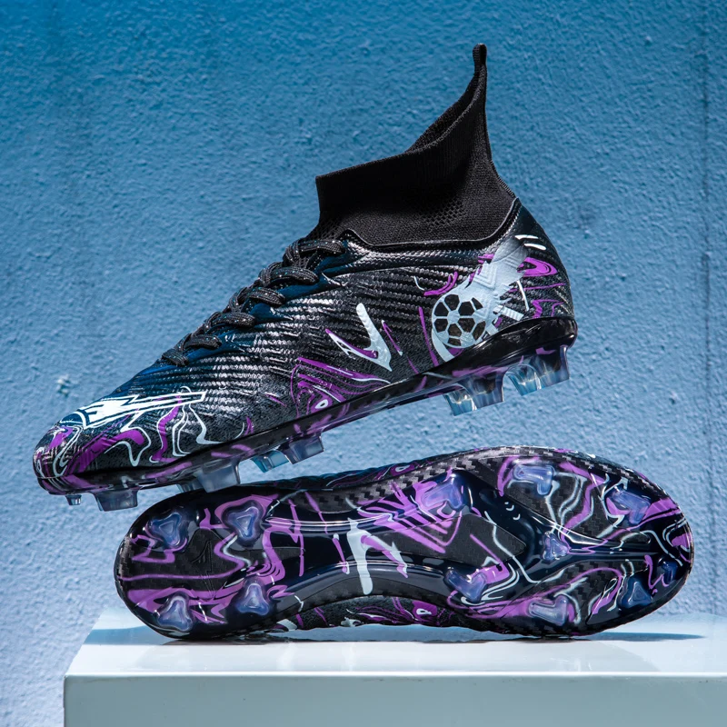 

New Men Soccer Shoes Sneaker Boy Comfortable Society Resistant Top Quality Football Shoes Long Spikes Children's Football Boots