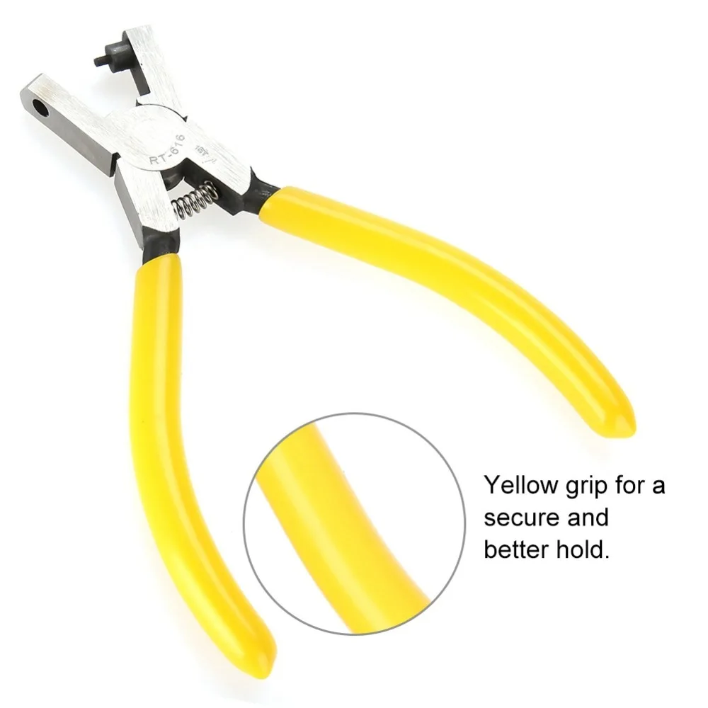 Professional Yellow Handle Hole Punch Plier 2mm Round Hole Handheld Leather Hole Punch Punch Plier DIY Crafts