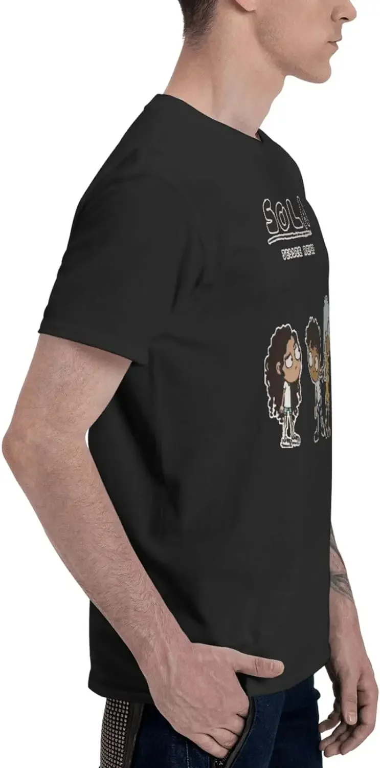 Man Crew Neck Cotton Soft Retro Imported Short Sleeve T Shirt Black
