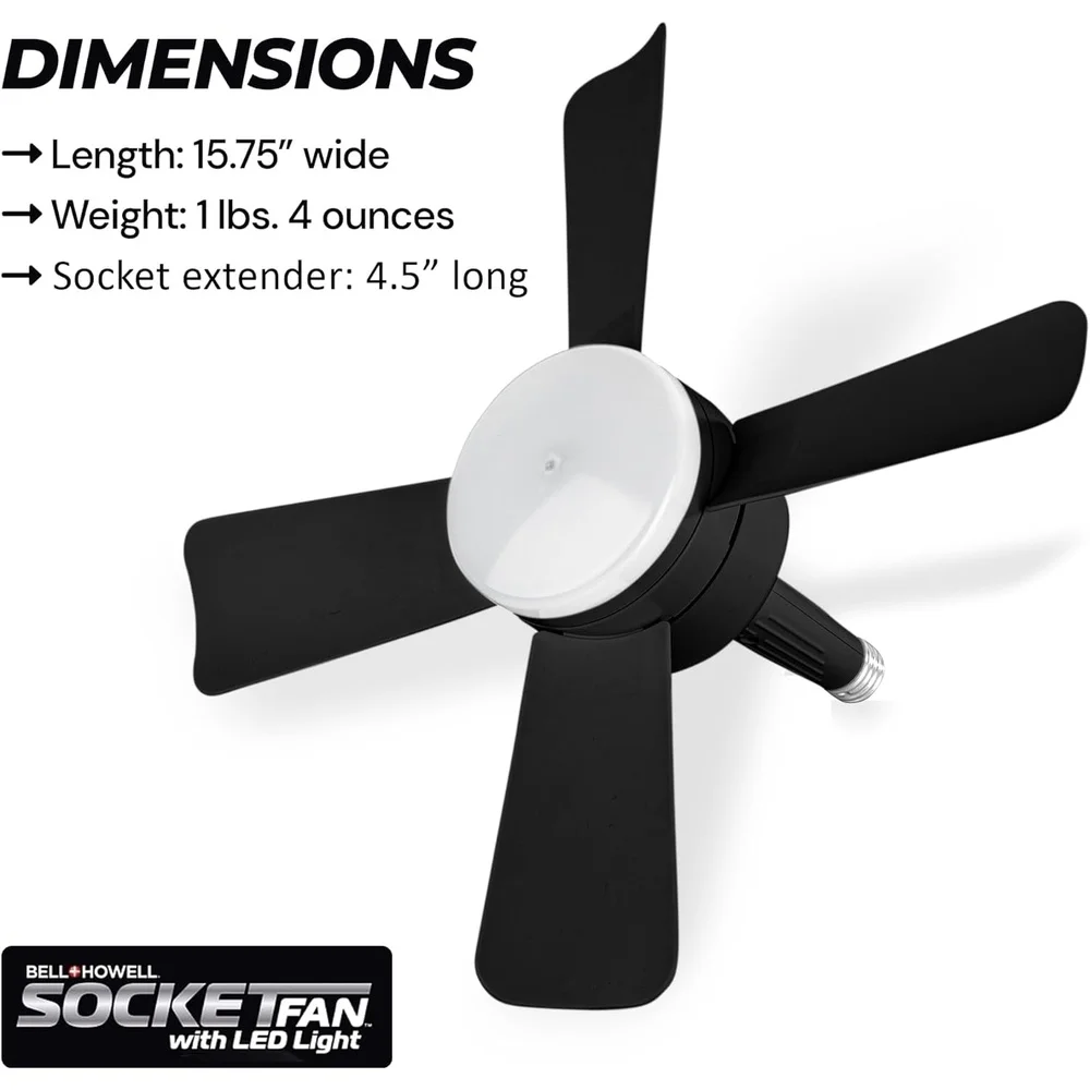 مصباح مروحة بمقبس نسيم من Bell Howell مع مراوح سقف صغيرة محمولة عن بعد مع أضواء لغرفة النوم وغرفة المعيشة والمطبخ