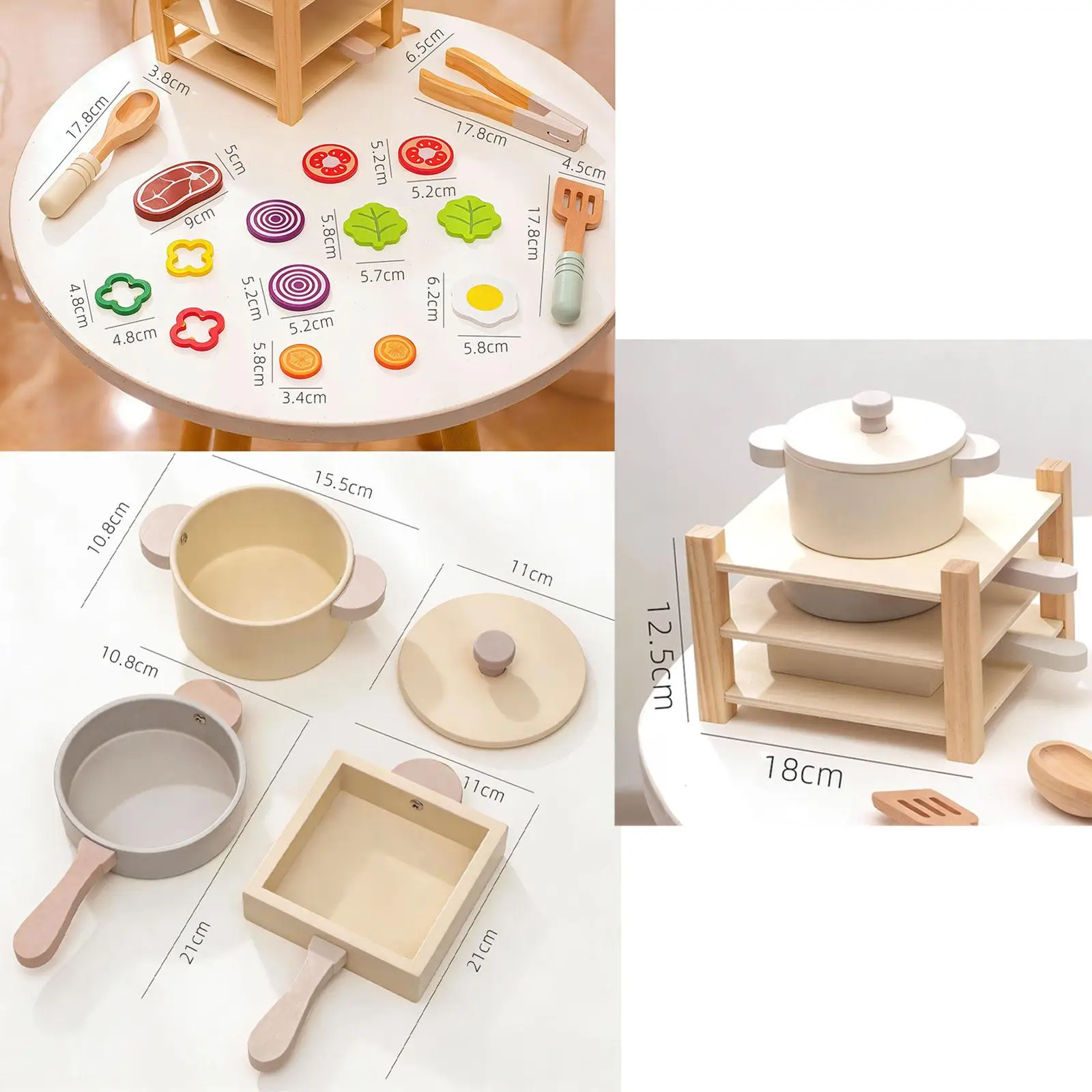 子供用ごっこ遊びキッチンセット-モータースキルを養う調理器具プレイセット-ロールプレイクッキングセット-就学前の子供向け教育玩具