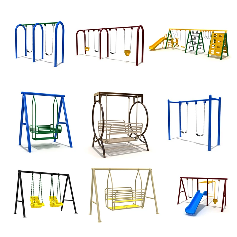 

Kindergarten Outdoor Playground Baby Swing Set Garden Outdoor Metal Swing Kids Playground Equipment Garden Swing for Children
