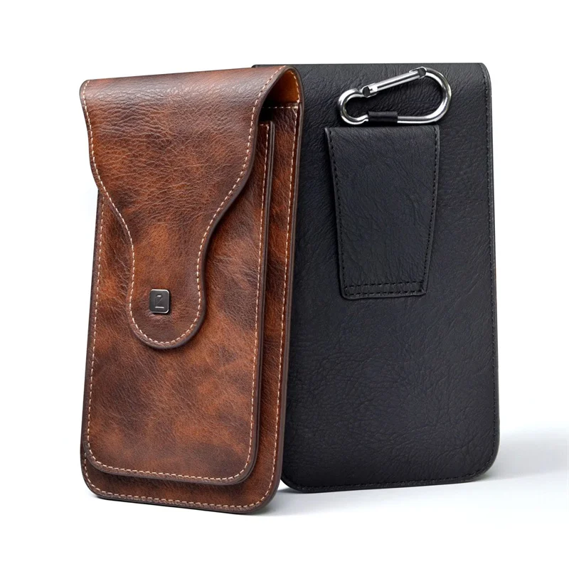 Mobile Phone Bag PU Wear-resistant Double-layer Protective Waist Pack Belt Jacket Multi-purpose Protective Mobile Phone Case