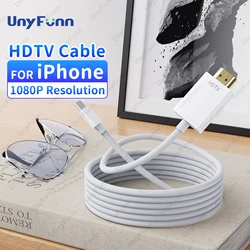 Lighting to HDTV Adapter Converter for iPhone to HDTV Monitor Projector Display Sync Screen Video Sound iPhone to HDTV Cable