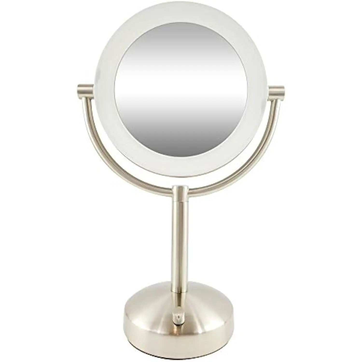

Tabletop LED Light Makeup Mirror, AC Adaptor, 10x/1x Magnification, Chrome Finish by