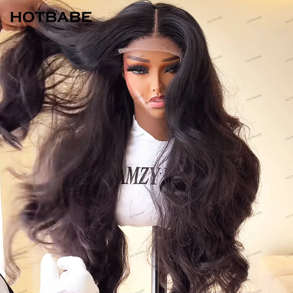 

400 Density Super Double Drawn Body Wave HD Transparent Lace Front Wig Glueless Preplucked 13x6 HD Lace Frontal Wigs Human Hair