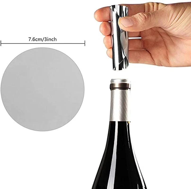 100pcs Silver Wine Pourer Drop Disc Thin and Reusable Pour Wine Whisky Foil Silver Drop Pouring Disks