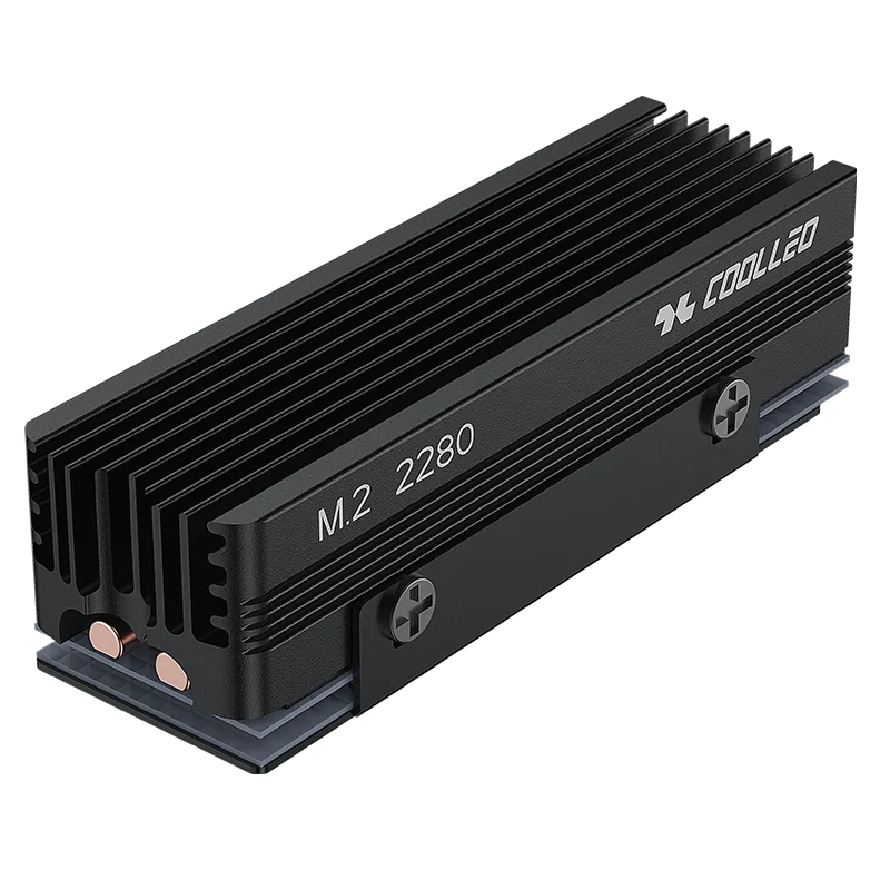 COOLLEO CL-V3 2280 M.2 SSD Heat Sink All Aluminum Double Pure Copper Heat Pipe Solid State Drive Cooler