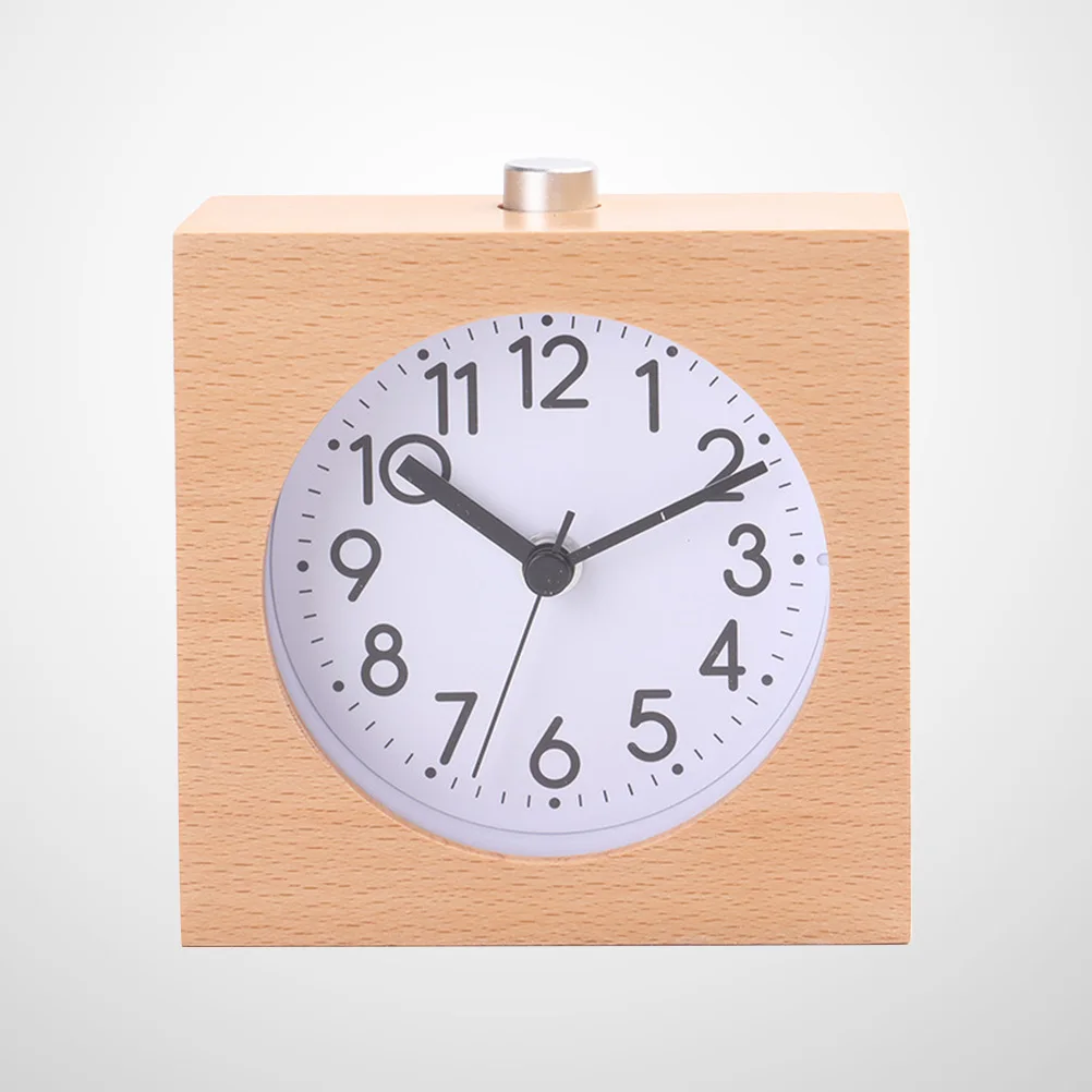 

Wooden Alarm Silent Square Design Night Light Function For Bedroom Office Decor Low-Carbon Wooden Alarm Clock Lifestyle