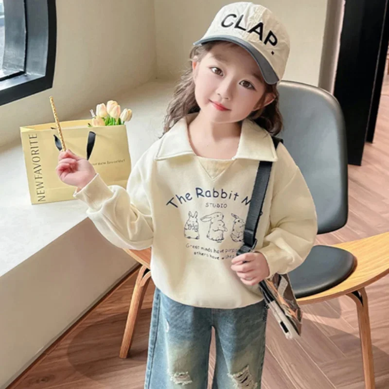 Hoodies Sweatshirts Girls Cotton Tops Overcoat Outwear 2025 Classic Spring Autumn Windproof Kids Christmas Gift Children's Cloth