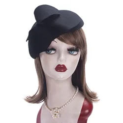 Lawliet Womens Wool Felt Dressy 1950s Cocktail Pillbox Hats Wedding Bridal Beret Church Tea Party A621