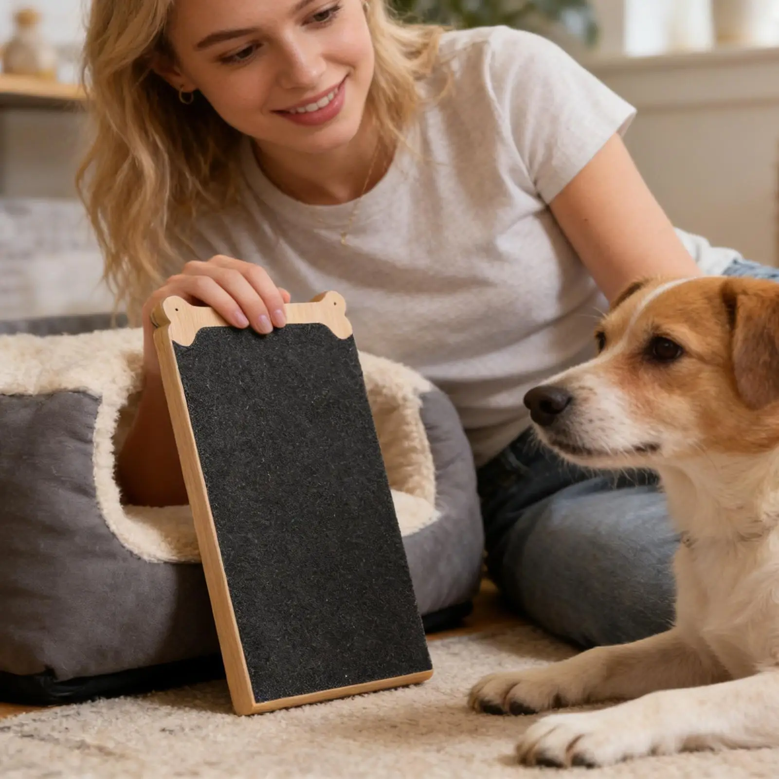 

Доска для царапания для собак, двусторонняя, для заточки когтей, интерактивная, для щенков, для дома, гостиной, балкона