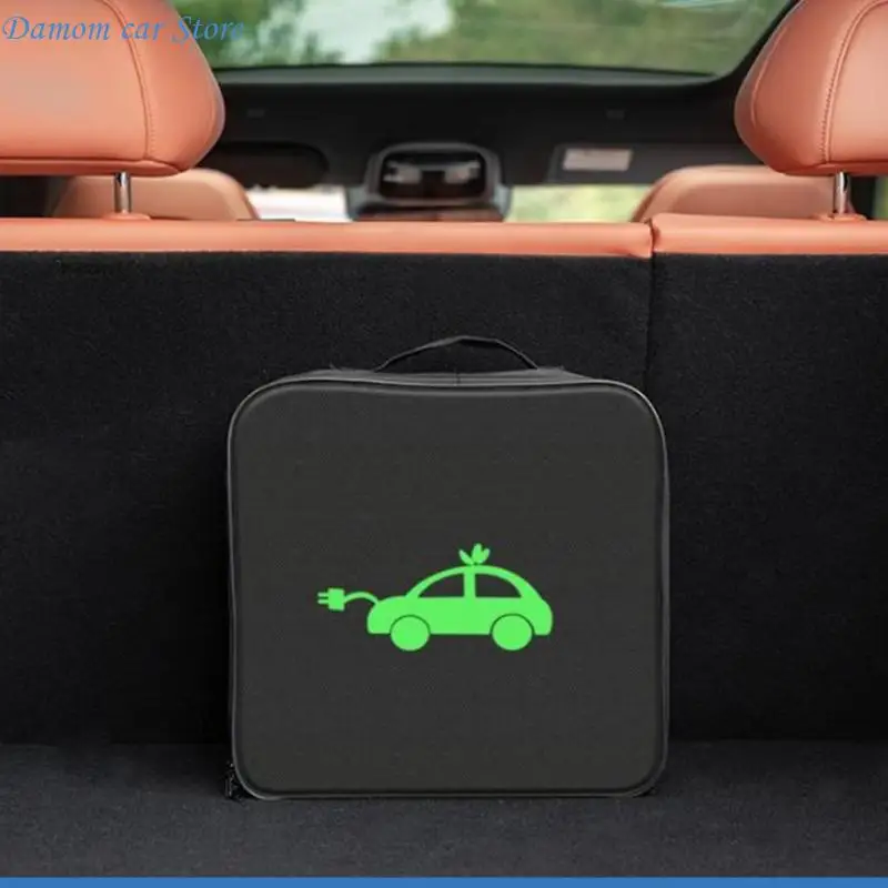 A2UC Three-Layer Fabric Charging Cord Storage Case with Cotton Padding, Zippered Closure and Handle for Cable Transport