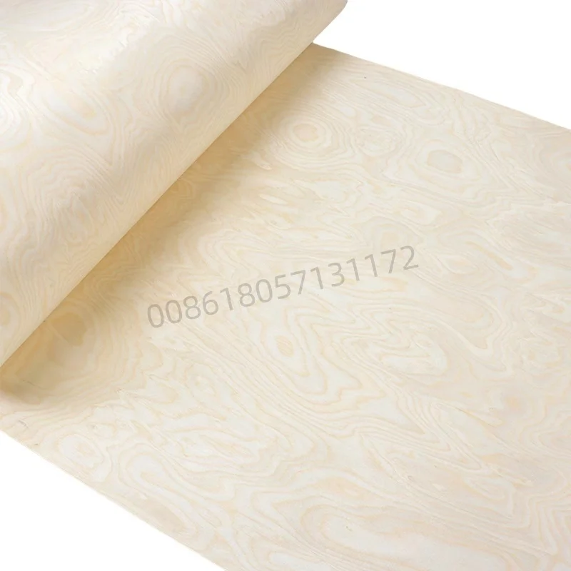 Reconstituted Engineered Wood Veneer with Birds Eye Burl Pattern, E.V., Fleece Backing, 1 Piece, for Furniture Home Decor,Cream