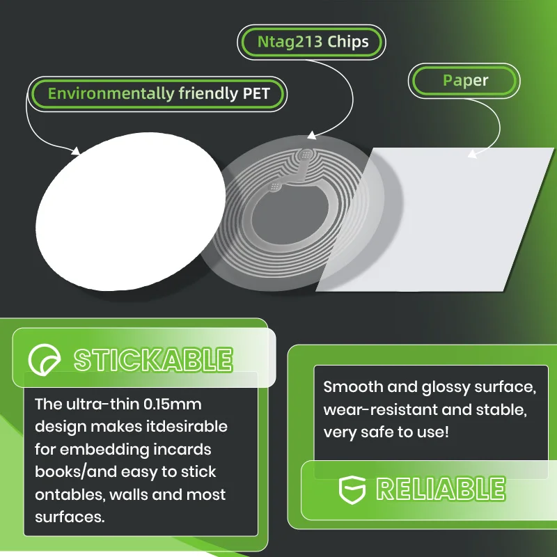 ملصقات NFC مقاس 35 مم Ntag213، علامات إنترنت الأشياء المتوافقة مع اختصارات الأتمتة الشخصية، علامات NFC، الهواتف والأجهزة المحمولة التي تدعم NFC #4