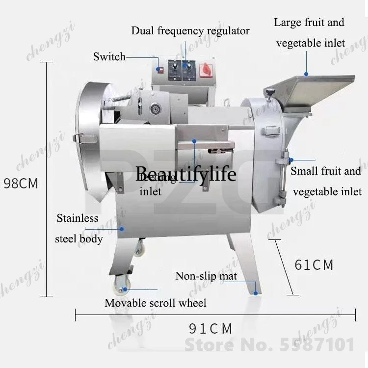 Hotel Gourd Sweet Potatoes Pickle Cutter Machine Slicing Electric Vegetable Dicer Kitchen Slicer Plantain Chips Cutting Machine