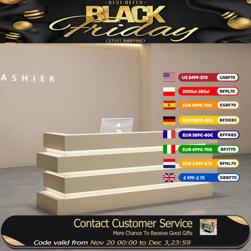 

Organizer Reception Desks Display Aesthetics Indoor Design Salon Reception Desks Hutch Luxury Mostrador Recepcion Furniture