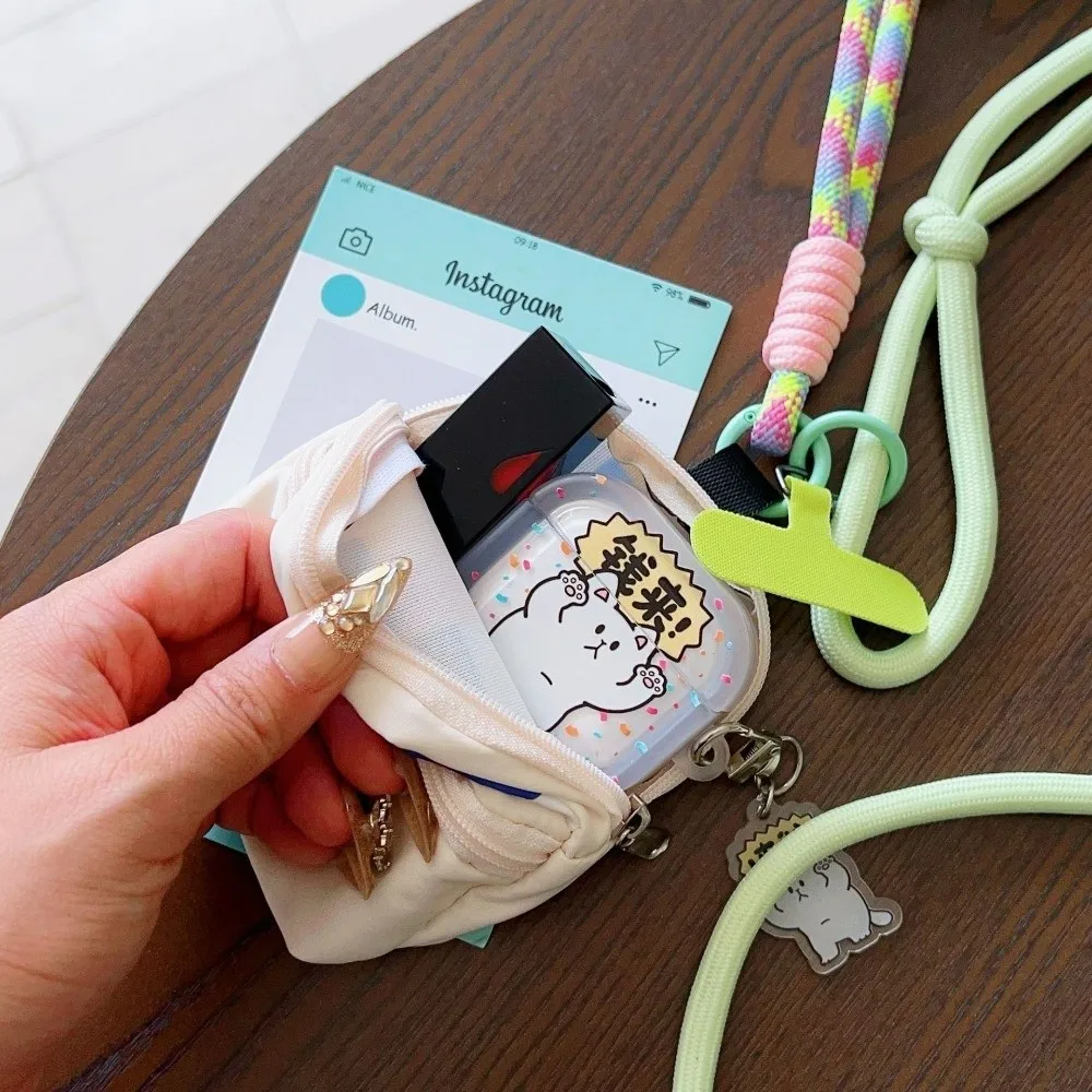 Beaded Crossbody Phone Lanyard Adjustable Color Splicing Phone Lanyard Pouch Storage Pouch Anti-Lost Mobile Phone Lanyard Women