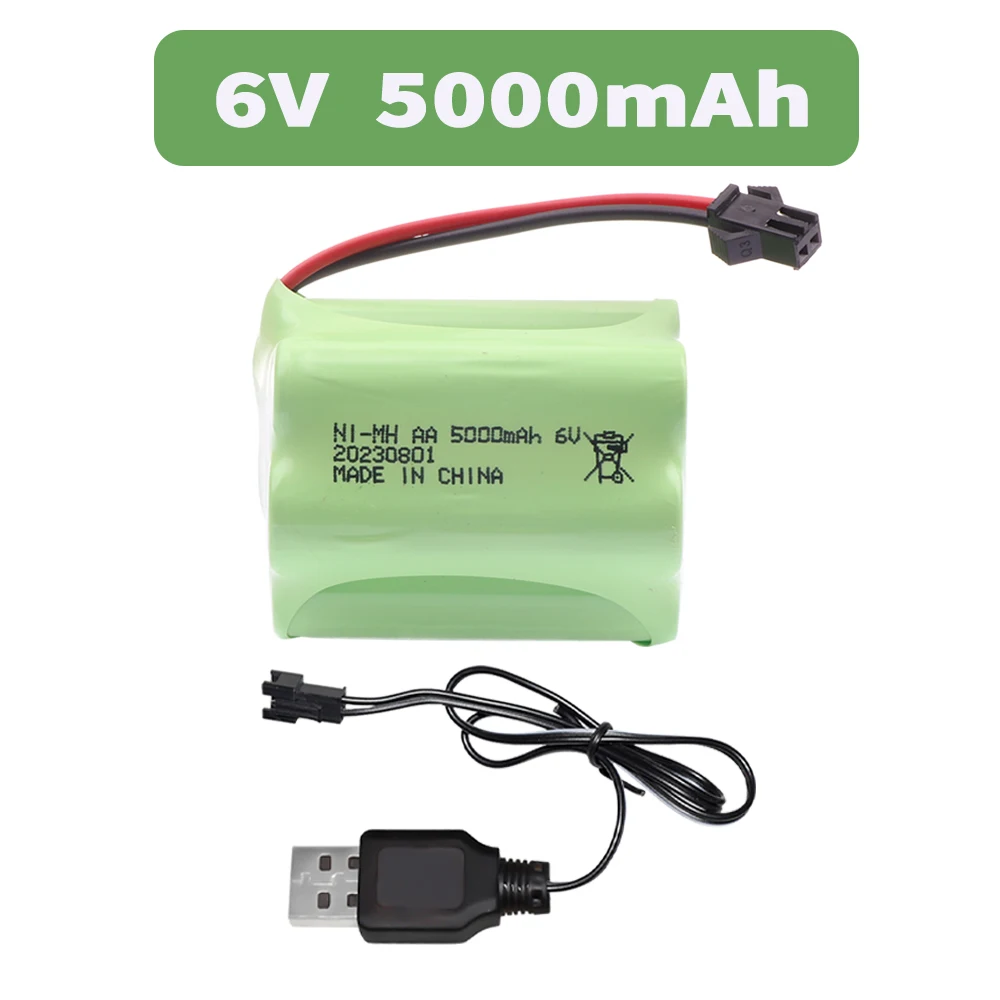 Batteria 6V 5000mAh ni-mh con spina SM per RC Cars robot Tanks Gun rc Boats parts AA 2400mah 6v NiMH batteria ricaricabile