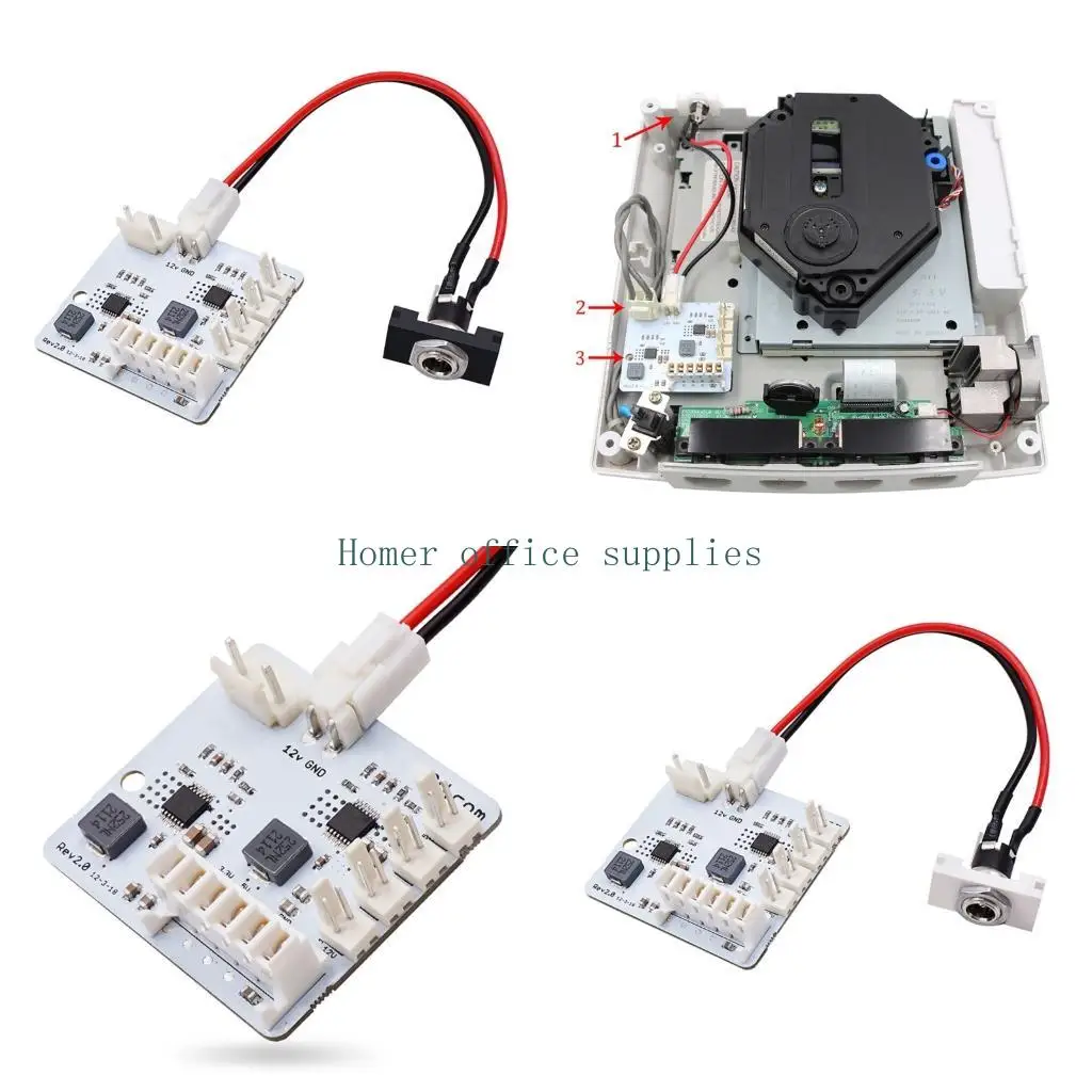 K43B 12V Input Replacement Module, DreamPSU 12V Power Supply Board for Restoration Projects, Board Layout for Aging Game System
