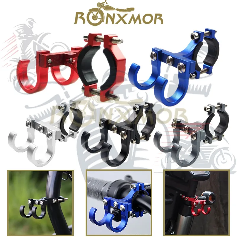 ronxmor-オートバイヘルメットフック電動自転車フックシンプルなバイク棚チューブ収納ハンガーバックルフックポータブルダブルメタルヘルメットフック