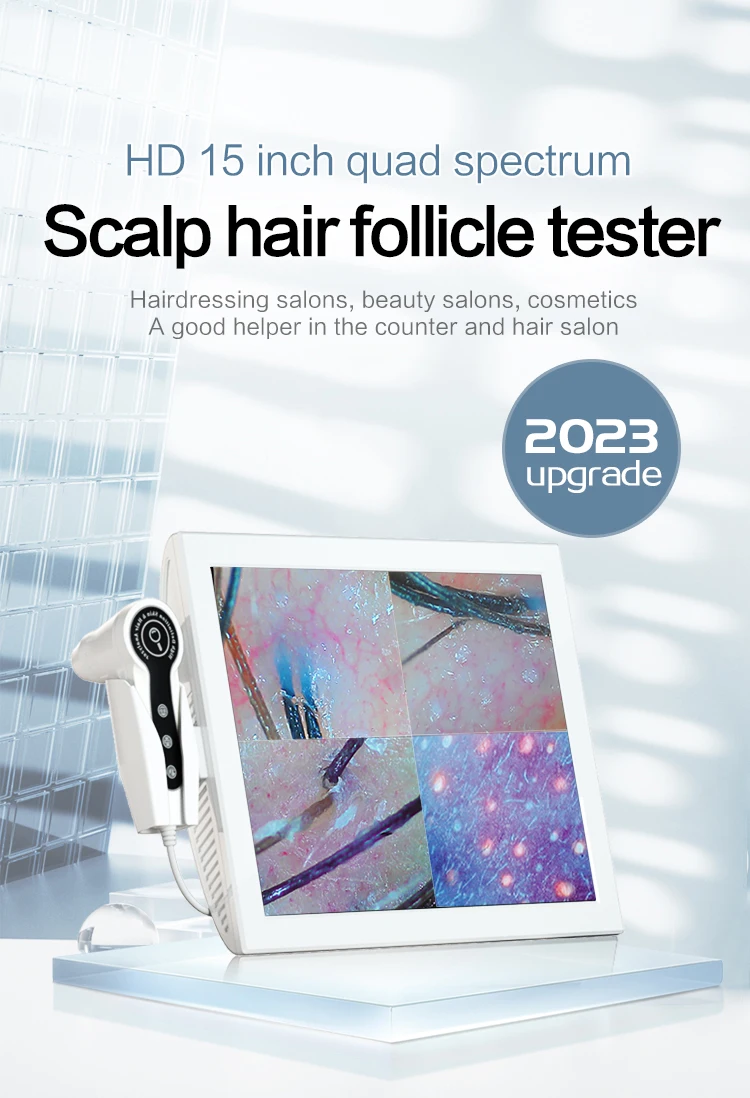 Processeur de cheveux et de cuir chevelu avec écran tactile, analyseur de tissus pileux, machine de test de follicule pileux