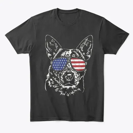 

Cattle Dog America Flag Premium T-Shirt Size S to 5XL