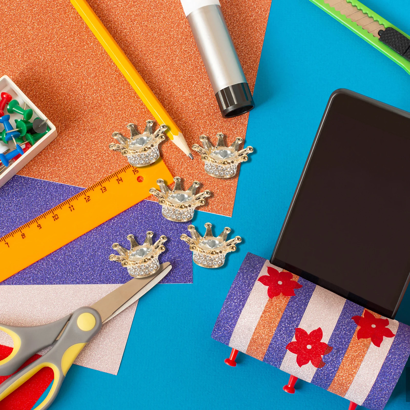 

10Pcs Jewelry Crowns Beads Rhinestone Alloy DIY Charms for Craft Necklace Bracelet Hair Accessory Wedding Party Gift Idea