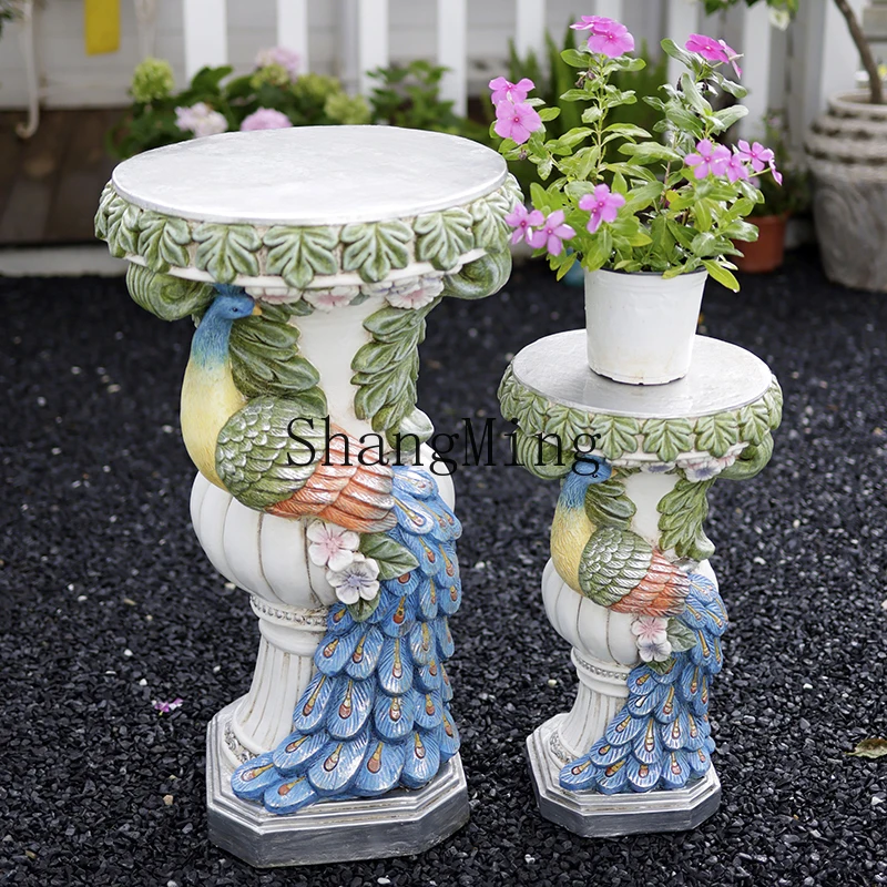 

SM Peacock Garden Decoration Ornament Creative Villa Balcony Arrangement Outdoor Flower Stand