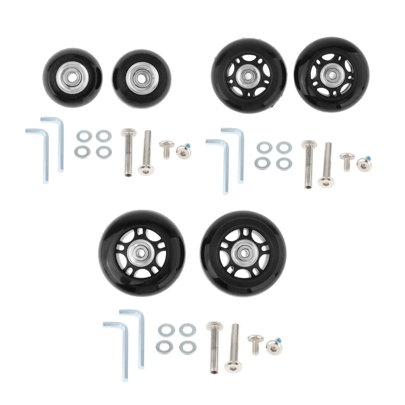Ruote per valigie di ricambio Set di riparazione per ruote girevoli girevoli in gomma universale