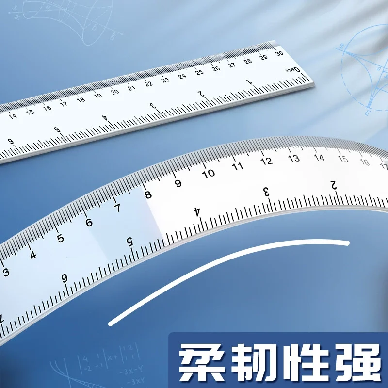 15/20/30cm Transparent Plastic Ruler Simple Style Portable Tool Cute for Student School & Office Stationery