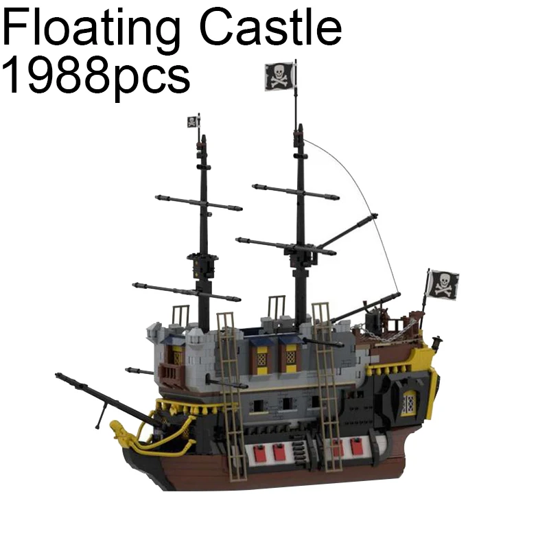 MOC Maritime Adventure Boat Pirate Ship Building Blocks Imperial Frigate Mini Bricks Model Toys For Kids Birthday Christmas Gift