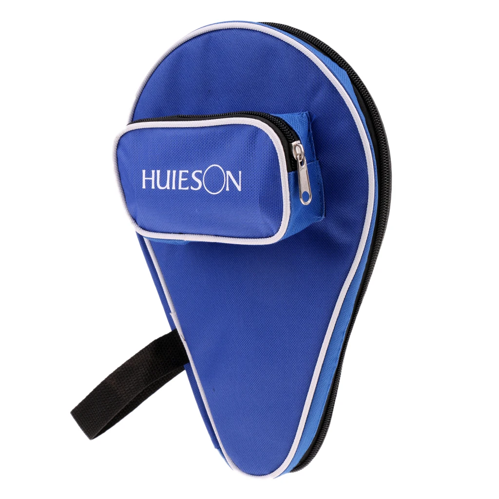 Table Tennis Racket Case Ping Pong Paddle Bag Cover Ball Storage Pouch Blue