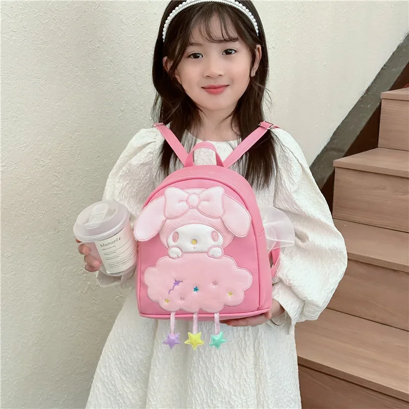 Sanrio Hello Kitty Backpack Cartoon Kuromi My Melody Cinnamonroll Backpacks Kawaii Schoolbag Kids Shoulders Bag for Baby Girls